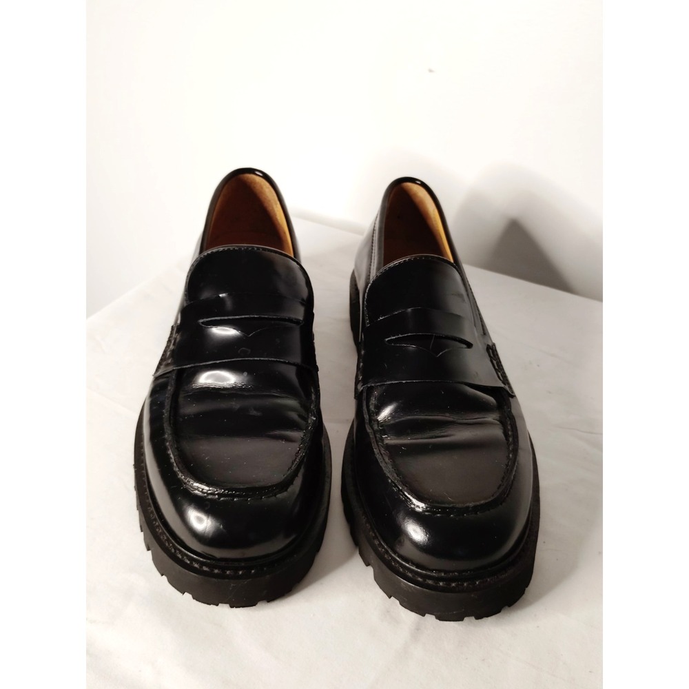 Thursday Boot Co Women 8 Black Patent Leather Penny Loafers Slip‑On Casual Dress